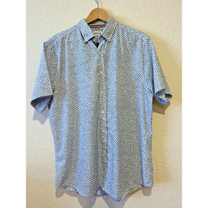 International Report 4 Way Stretch‎ Performance Sz L Navy Geometric Print Career